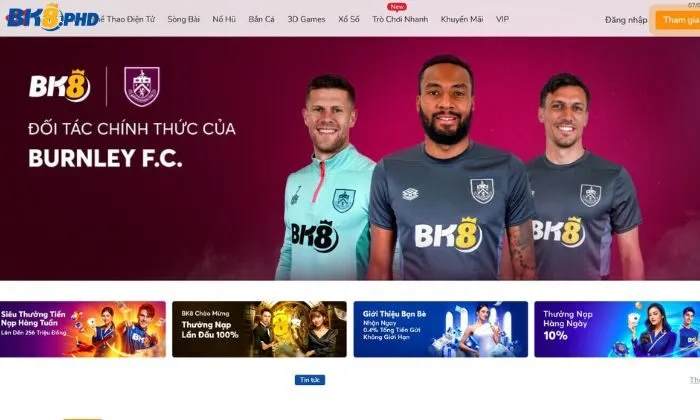 Truy cập vào website chính thức của BK8